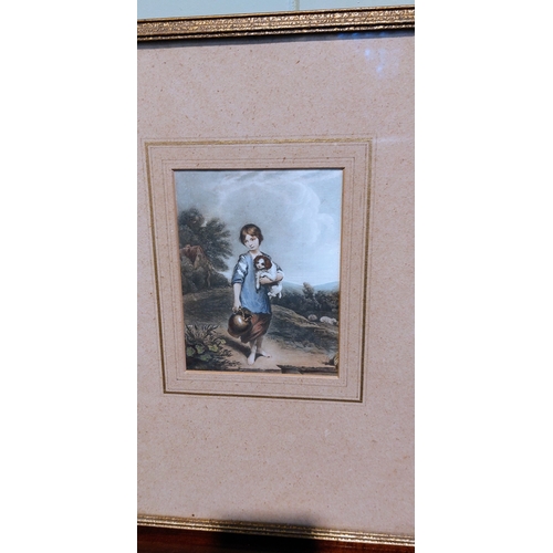 373 - Pair of Gilt Framed Gainsborough Prints - Lady Catherine Pelham & The Cottage Girl - C. 27cm W x 36c... 