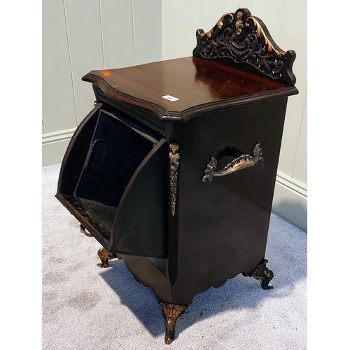 398 - Mahogany Ormolu Mounted Coal Locker with Liner