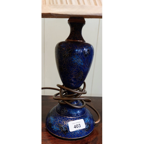 403 - Pair of Cloisonné Style Table Lamps and Shades