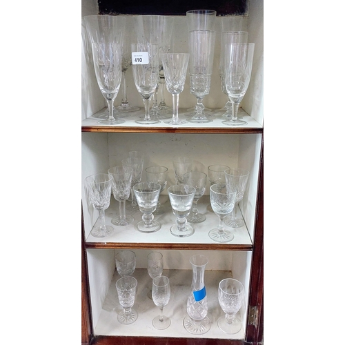 410 - 3 Shelves of Mixed Good Glassware