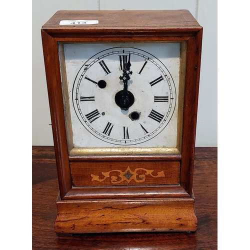 413 - Neat Inlaid Mantle Clock