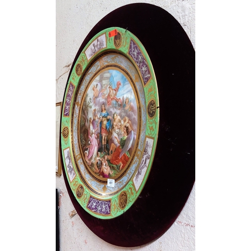 451 - 19th Century Austrian Large Charger with Velvet Mount - Plate measures C. 55cm W