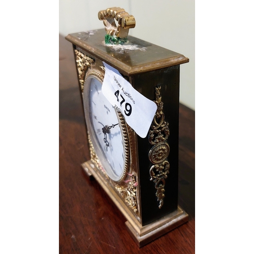 479 - Brass Carriage Clock - Swiza