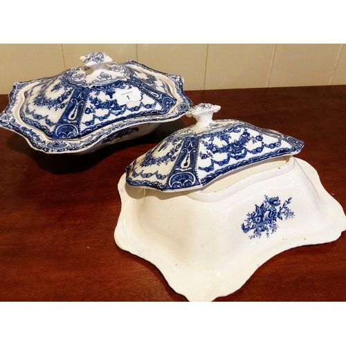 2 Blueware Tureens