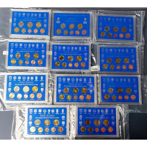 11 x Sets of 2002 New Euro Coinage to Commemorate the Introduction of ...