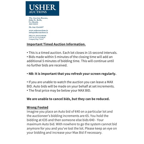 Timed Auction Notes on Bidding - Please Read Carefully Important Timed ...