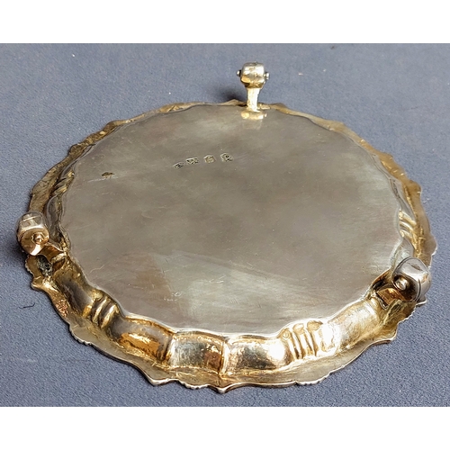 George II Silver Card Tray London 1739 - Henry Morris - Pie Crust Rim ...