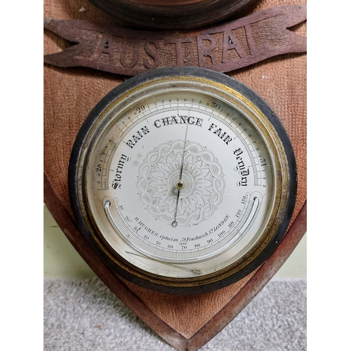 16 - Austrian Shield Mounted Clock Barometer