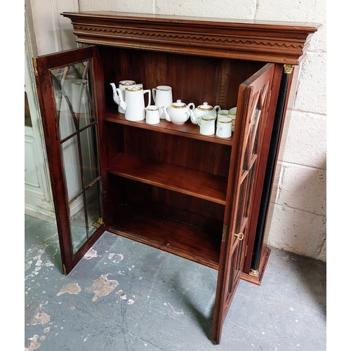25 - Mahogany Glazed Display Cabinet in French Empire Style - C. 105cm W x 30cm D x 115cm H