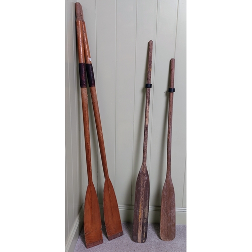 26 - 2 Pairs of Vintage Wooden Oars