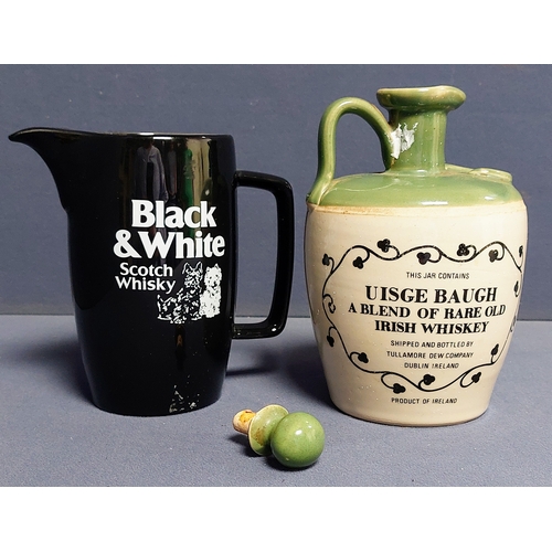 30 - Wade Black & White Whisky Jug & a Tullamore Dew Earthenware Bottle