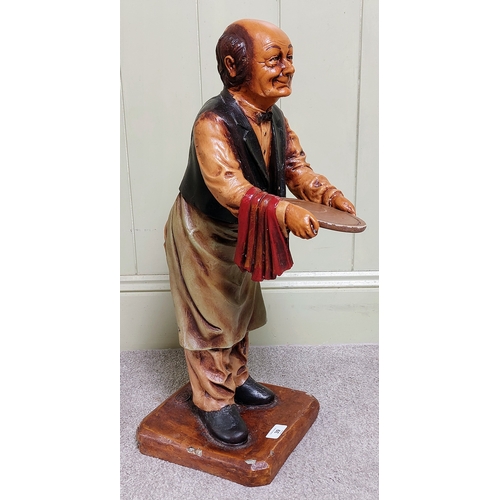 39 - Composite Figure of Waiter - C. 65cm H