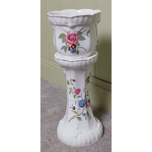 55 - Neat Size Ceramic Jardiniere and Pedestal - C. 54cm H x 21cm W