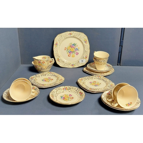 56 - H&K Tunstall Tea Set - 6 Place Set