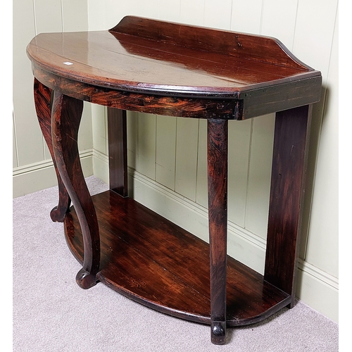 58 - Victorian Mahogany Bow Front Console Table - C. 125cm W x 64cm D x 96cm H