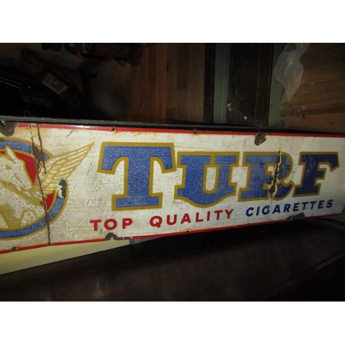 1065 - Old Irish Enamel Advertising Sign Turf Cigarettes 6ft 6 Inches Wide