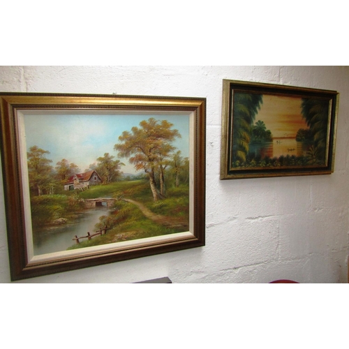 1098 - Two Framed Oil Paintings One Signed Largest 18 Inches High x 22 Inches Wide Approximately