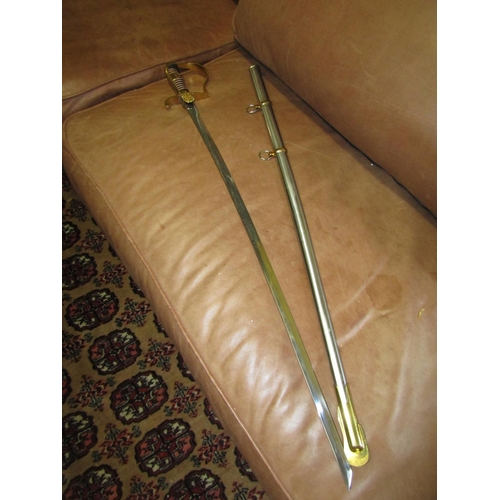 1109 - Sword and Scabbard Polish Steel with Applied Decorations