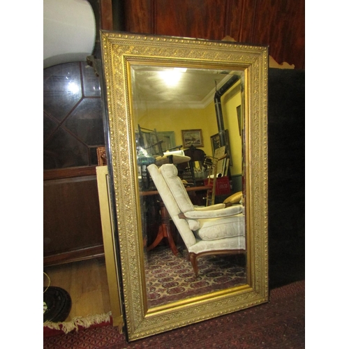 1113 - Gilt Decorated Rectangular Form Mirror 5ft High Approximately