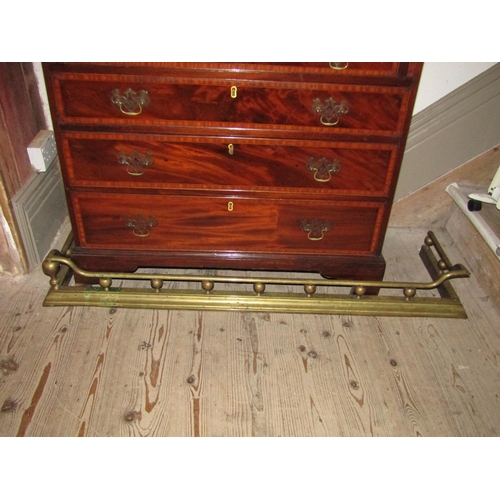 271 - Victorian Rail Form Cast Brass Fire Fender Approximately 4ft 6 Inches Wide