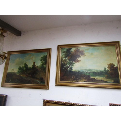 291 - Pair of Victorian School Classical Landscapes with Figures Each Approximately 20 Inches High x 32 In... 