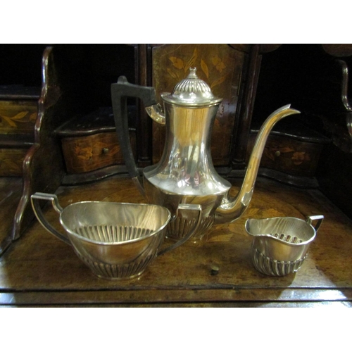 61 - Antique Solid Silver Three Part Tea Service