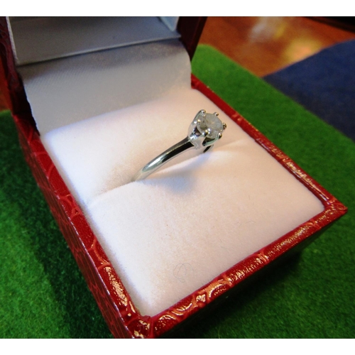 21 - Diamond Solitaire Ring Mounted on 9 Carat White Gold Centre Stone of Good Colour