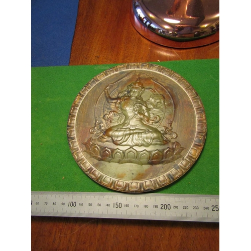 510 - Large Carved Agate Roundrel Depicting Seated Deity