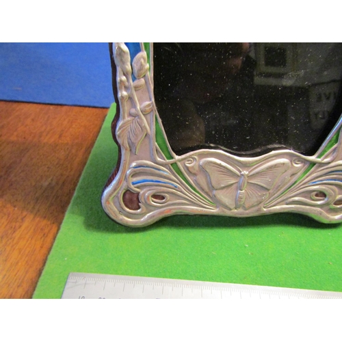 514 - Pair of Solid Silver Enamel Decorated Shaped Form Photograph Frames Each Approximately 8 Inches High... 