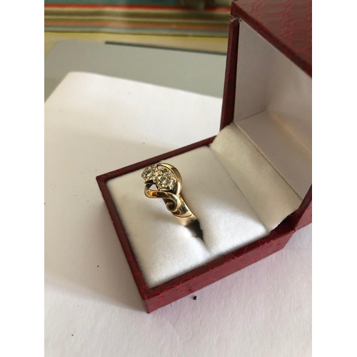 523 - Vintage Diamond Two Stone Ring Mounted on 9 Carat Gold