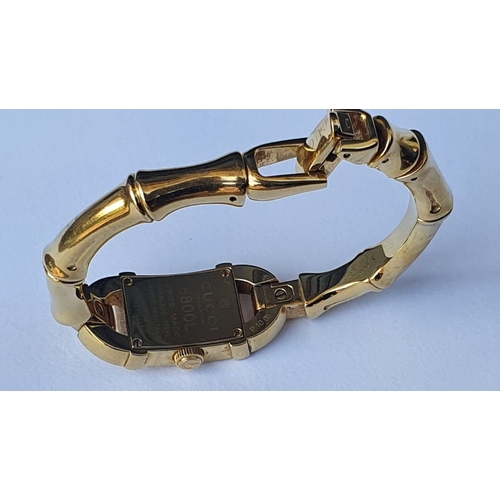 524 - Ladies Filled Gold Gucci Bracelet Watch of Articulated Form