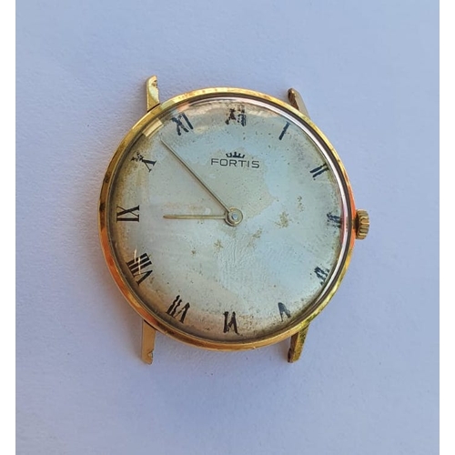 535 - Gents Fortis 18 Carat Gold Cased Wristwatch