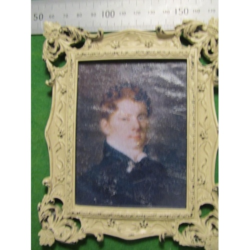 3772 - Pair of Portrait Miniatures Contained within Swept Corner Frames Each Approximately 5 Inches High