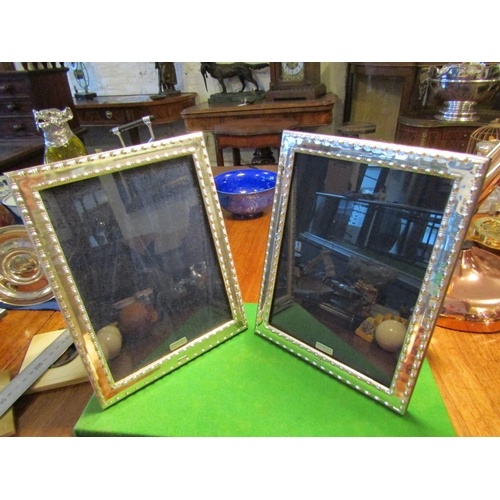 4491 - Pair of Solid Silver Mounted Photograph Frames of Large Size Each Approximately 9 Inches High x 7 In... 