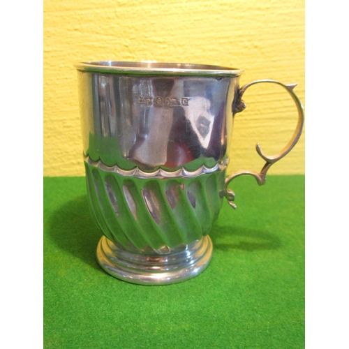 70 - Victorian Solid Silver Mug with Markings for Robert Pringle and Sons Flying C Scroll Handle