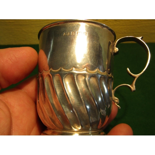 70 - Victorian Solid Silver Mug with Markings for Robert Pringle and Sons Flying C Scroll Handle