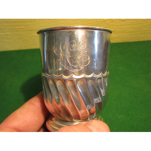 70 - Victorian Solid Silver Mug with Markings for Robert Pringle and Sons Flying C Scroll Handle