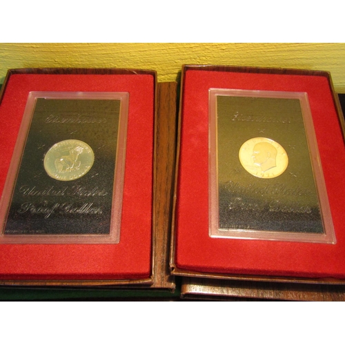 73 - Two Cased American Silverproof Dollars Dated 1971 Good Original Condition Uncirculated With Original... 