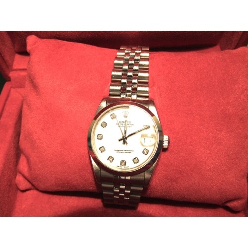 77 - Rolex Datejust Metal and White Gold Wristwatch Jubilee Bracelet Diamond Decorated Bezel Purchased by... 