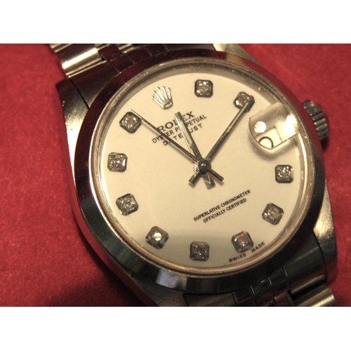 77 - Rolex Datejust Metal and White Gold Wristwatch Jubilee Bracelet Diamond Decorated Bezel Purchased by... 