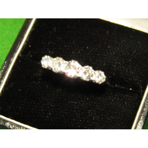 89 - 18 Carat White Gold Mounted Diamond Ring of Good Colour Set with Five Round Cut Brilliant Diamonds R... 