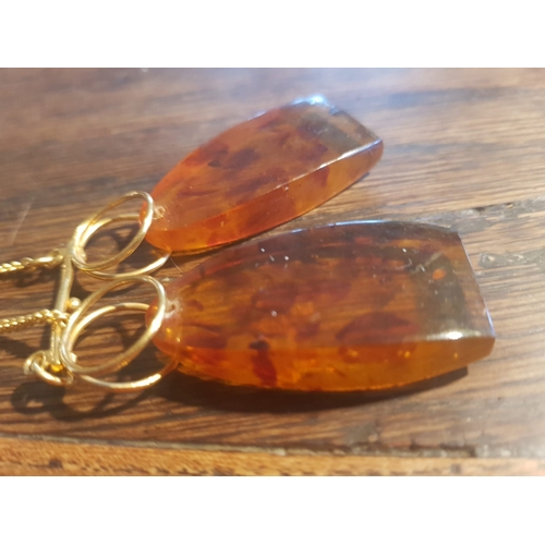 615 - Vintage Amber Necklace on Gold Filled Chain Approximately 20 Inches Long