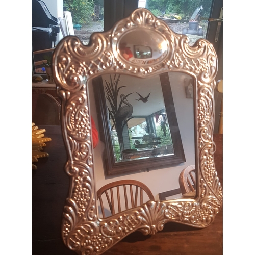 621 - Large Silver Dressing Table Mirror Approximately 16 Inches High