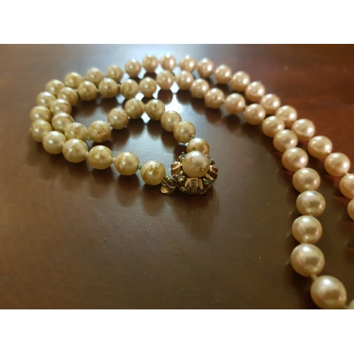 628 - White Pearl Necklace of Good Hue Approximately 18 Inches Long