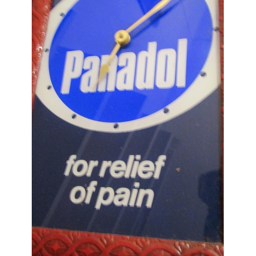 1011 - Panadol Advertisement Clock Framed Approximately 16 Inches High x 10 Inches Wide and Two Other Items... 