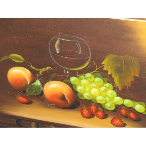 1015 - Still Life Oil on Canvas Approximately 20 Inches High x 32 Inches Wide Framed Signed Indistinctly Lo... 