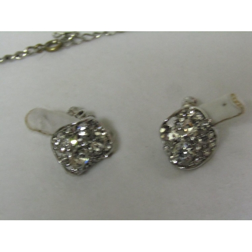 1037 - Marcasite Ladies Necklace and Matching Earrings contained within Presentation Box