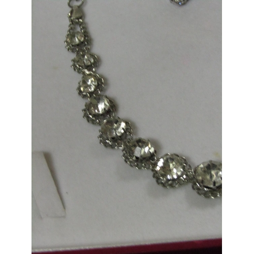 1037 - Marcasite Ladies Necklace and Matching Earrings contained within Presentation Box