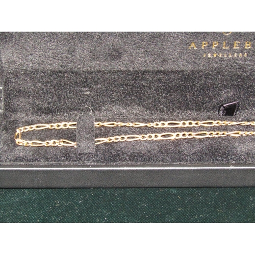 1038 - 9 Carat Gold Ladies Link Chain Necklace with Appleby Suede Lined Jewellery Box