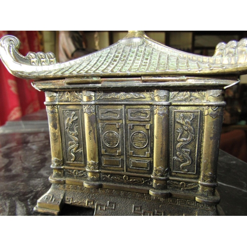 1059 - Unusual Ormolu Cigarette Holder Pagoda Form Well Chased and Modelled with Wallace Automatic Cigarett... 